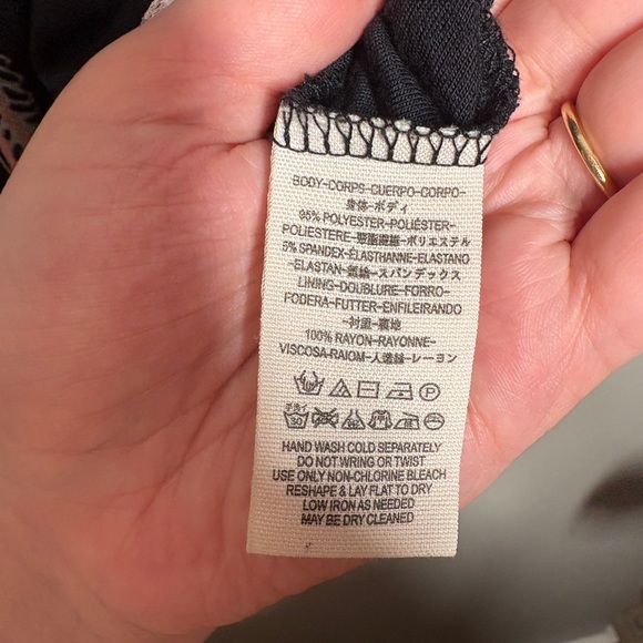 Free People Black and Pink Geometric Long Sleeve Mini Dress - Picture 10 of 12